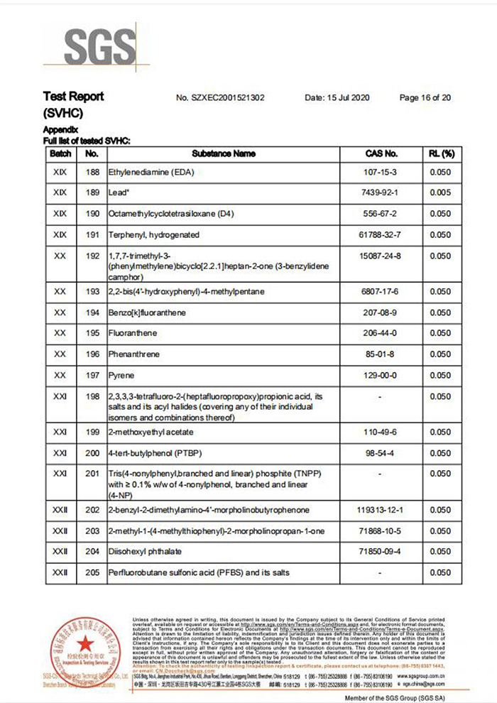 自恢復保險絲REACH認證16
